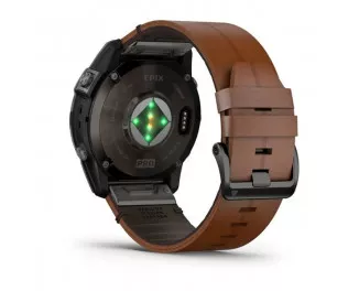 Смарт-годинник GARMIN Epix Pro (Gen 2) Sapphire 51mm Carbon Grey DLC Titanium with Chestnut Leather Band (010-02804-30/31)