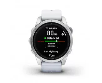 Смарт-годинник GARMIN Epix Pro (Gen 2) Standard Edition | 42 mm Silver with Whitestone Band (010-02802-01)