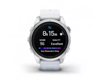 Смарт-годинник GARMIN Epix Pro (Gen 2) Standard Edition | 42 mm Silver with Whitestone Band (010-02802-01)