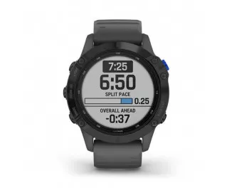 Смарт-годинник GARMIN Fenix 6 Pro Solar Black with Gray Band (010-02410-10)