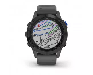 Смарт-годинник GARMIN Fenix 6 Pro Solar Black with Gray Band (010-02410-10)