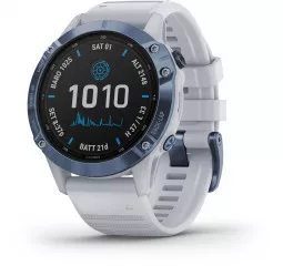 Смарт-часы GARMIN Fenix 6 Pro Solar Mineral Blue with Whitestone Band (010-02410-19/18)