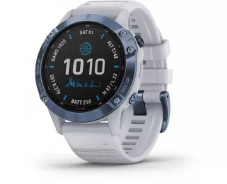 Смарт-часы GARMIN Fenix 6 Pro Solar Mineral Blue with Whitestone Band (010-02410-19/18)