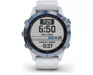 Смарт-годинник GARMIN Fenix 6 Pro Solar Mineral Blue with Whitestone Band (010-02410-19/18)