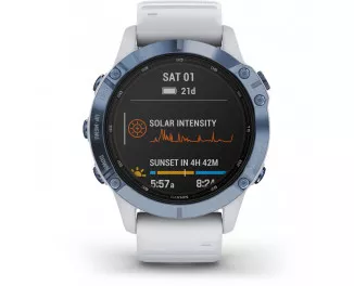 Смарт-годинник GARMIN Fenix 6 Pro Solar Mineral Blue with Whitestone Band (010-02410-19/18)