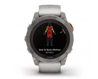 Смарт-годинник GARMIN Fenix 7 Pro Sapphire Solar Titanium w. Fog Gray/Ember O. Band (010-02777-20/21)