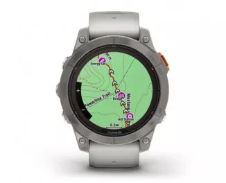 Смарт-годинник GARMIN Fenix 7 Pro Sapphire Solar Titanium w. Fog Gray/Ember O. Band (010-02777-20/21)
