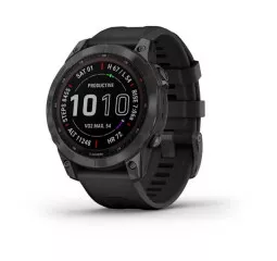 Смарт-часы GARMIN Fenix 7 Sapphire Solar Carbon Gray DLC Titanium with Black Band (010-02540-20)