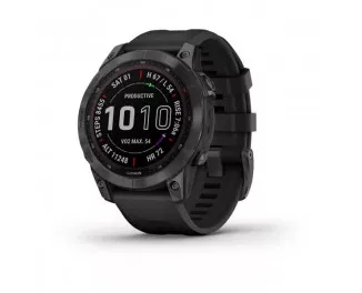 Смарт-часы GARMIN Fenix 7 Sapphire Solar Carbon Gray DLC Titanium with Black Band (010-02540-20)