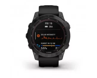 Смарт-годинник GARMIN Fenix 7 Sapphire Solar Carbon Gray DLC Titanium with Black Band (010-02540-20)