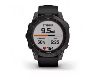 Смарт-годинник GARMIN Fenix 7 Sapphire Solar Carbon Gray DLC Titanium with Black Band (010-02540-20)