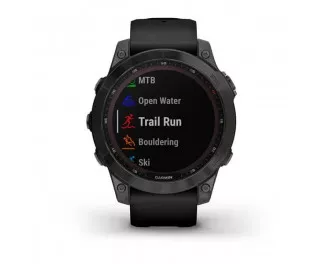 Смарт-годинник GARMIN Fenix 7 Sapphire Solar Carbon Gray DLC Titanium with Black Band (010-02540-20)