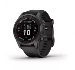 Смарт-часы GARMIN Fenix 7S Pro Sapphire Solar Carbon G. DLC Tit. with Black Band (010-02776-10/11)