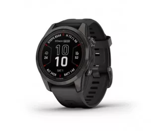 Смарт-часы GARMIN Fenix 7S Pro Sapphire Solar Carbon G. DLC Tit. with Black Band (010-02776-10/11)