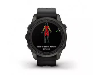 Смарт-часы GARMIN Fenix 7S Pro Sapphire Solar Carbon G. DLC Tit. with Black Band (010-02776-10/11)