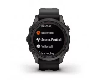 Смарт-часы GARMIN Fenix 7S Pro Sapphire Solar Carbon G. DLC Tit. with Black Band (010-02776-10/11)