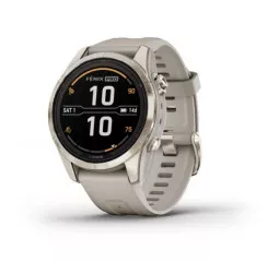 Смарт-часы GARMIN Fenix 7S Pro Sapphire Solar Soft Gold w. Light Sand Band (010-02776-14/15)