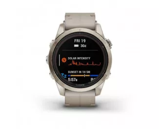 Смарт-годинник GARMIN Fenix 7S Pro Sapphire Solar Soft Gold w. Limestone L. Band (010-02776-30)