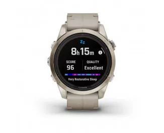Смарт-годинник GARMIN Fenix 7S Pro Sapphire Solar Soft Gold w. Limestone L. Band (010-02776-30)