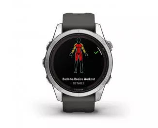 Смарт-годинник GARMIN Fenix 7S Pro Solar Silver w. Graphite Band (010-02776-01)