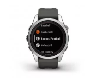 Смарт-годинник GARMIN Fenix 7S Pro Solar Silver w. Graphite Band (010-02776-01)