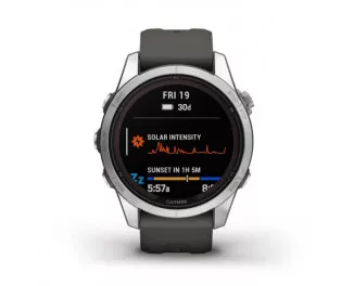 Смарт-годинник GARMIN Fenix 7S Pro Solar Silver w. Graphite Band (010-02776-01)