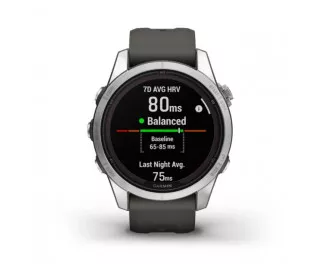 Смарт-годинник GARMIN Fenix 7S Pro Solar Silver w. Graphite Band (010-02776-01)