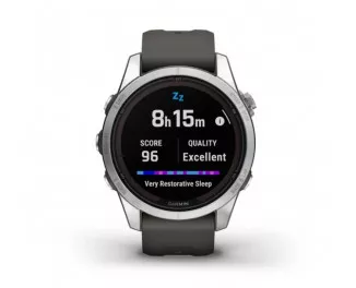 Смарт-годинник GARMIN Fenix 7S Pro Solar Silver w. Graphite Band (010-02776-01)