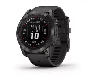Смарт-часы GARMIN Fenix 7X Pro Sapphire Solar Carbon G. DLC Tit. with Black Band (010-02778-10/11)