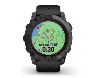 Смарт-часы GARMIN Fenix 7X Pro Sapphire Solar Carbon G. DLC Tit. with Black Band (010-02778-10/11)