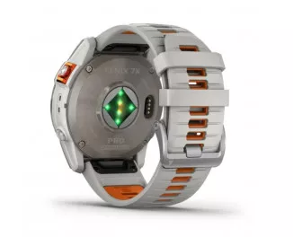 Смарт-годинник GARMIN Fenix 7X Pro Sapphire Solar Titanium w. Fog Gray/Ember O. Band (010-02778-14/15)