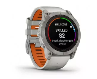 Смарт-годинник GARMIN Fenix 7X Pro Sapphire Solar Titanium w. Fog Gray/Ember O. Band (010-02778-14/15)