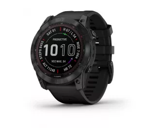 Смарт-часы GARMIN Fenix 7X Sapphire Solar Black DLC Titanium with Black Band (010-02541-22/23)