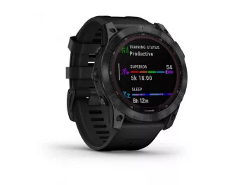 Смарт-годинник GARMIN Fenix 7X Sapphire Solar Black DLC Titanium with Black Band (010-02541-22/23)