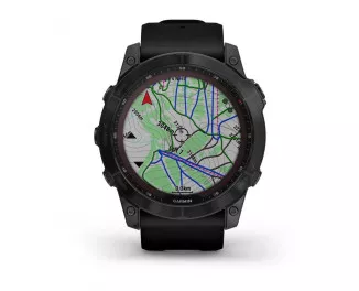Смарт-годинник GARMIN Fenix 7X Sapphire Solar Black DLC Titanium with Black Band (010-02541-22/23)