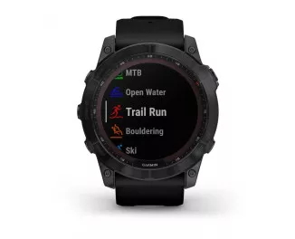 Смарт-годинник GARMIN Fenix 7X Sapphire Solar Black DLC Titanium with Black Band (010-02541-22/23)