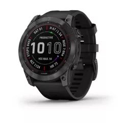 Смарт-часы GARMIN Fenix 7X Sapphire Solar Carbon Gray DLC Titanium with Black Band (010-02541-10/11)
