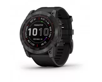 Смарт-часы GARMIN Fenix 7X Sapphire Solar Carbon Gray DLC Titanium with Black Band (010-02541-10/11)