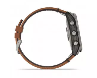 Смарт-годинник GARMIN Fenix 7X Sapphire Solar Titanium w. Chestnut Leather Band (010-02541-19)
