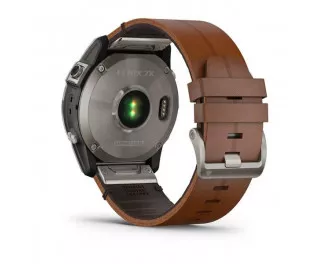 Смарт-годинник GARMIN Fenix 7X Sapphire Solar Titanium w. Chestnut Leather Band (010-02541-19)
