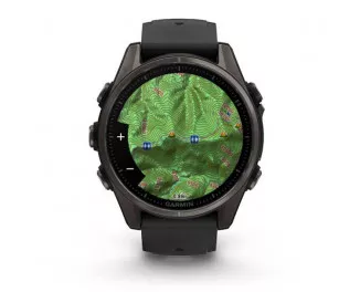 Смарт-годинник GARMIN Fenix 8 43mm AMOLED Sapphire Carbon Gray DLC Tit. w. Black/Pebble Gray S. Band (010-02903-20/21)