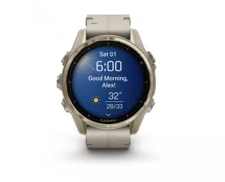 Смарт-годинник GARMIN Fenix 8 43mm AMOLED Sapphire Soft Gold with Limestone Leather Band (010-02903-40)