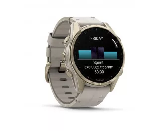 Смарт-годинник GARMIN Fenix 8 43mm AMOLED Sapphire Soft Gold with Limestone Leather Band (010-02903-40)
