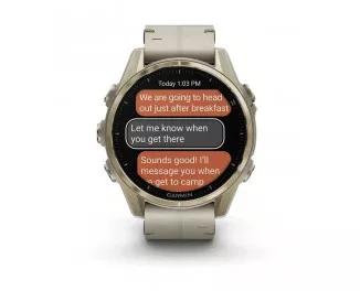 Смарт-годинник GARMIN Fenix 8 43mm AMOLED Sapphire Soft Gold with Limestone Leather Band (010-02903-40)