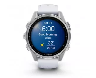 Смарт-годинник GARMIN Fenix 8 43mm AMOLED Silver with Whitestone Silicone Band (010-02903-00)
