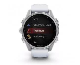 Смарт-годинник GARMIN Fenix 8 43mm AMOLED Silver with Whitestone Silicone Band (010-02903-00)