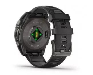 Смарт-годинник GARMIN Fenix 8 47mm AMOLED Sapphire Carbon Gray DLC Titanium w. Black/Pebble Gray S. Band (010-02904-20/21)