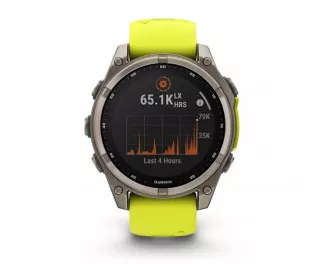 Смарт-часы GARMIN Fenix 8 47mm Solar Sapphire Titanium w. Amp Yellow/Graphite Silicone Band (010-02906-20/21)