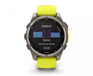 Смарт-часы GARMIN Fenix 8 47mm Solar Sapphire Titanium w. Amp Yellow/Graphite Silicone Band (010-02906-20/21)