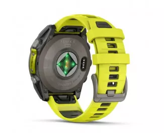 Смарт-часы GARMIN Fenix 8 47mm Solar Sapphire Titanium w. Amp Yellow/Graphite Silicone Band (010-02906-20/21)